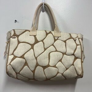 Nordstrom Burlap Giraffe Print Tote Farmers Market Bag